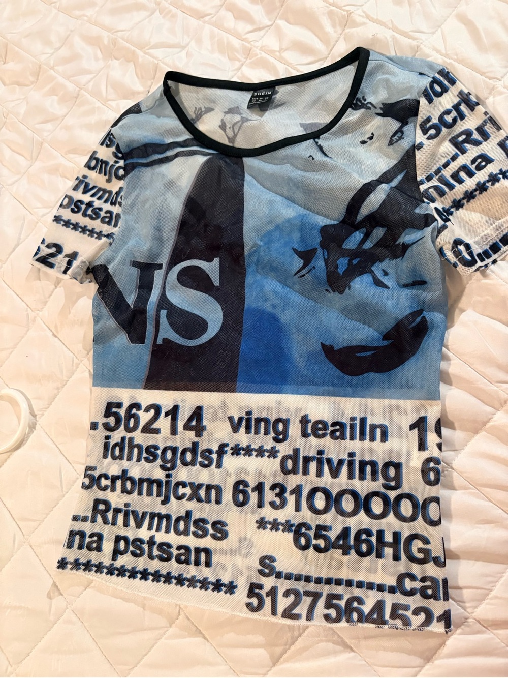 Blue Graphic Mesh Kids Tee